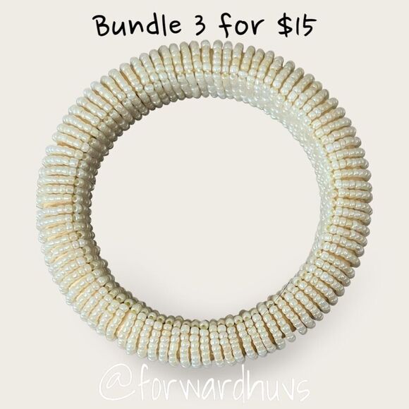 Bundle 3 for $15 Handmade Bangle Bracelet covered in Pill Seed Beads - Picture 3 of 8